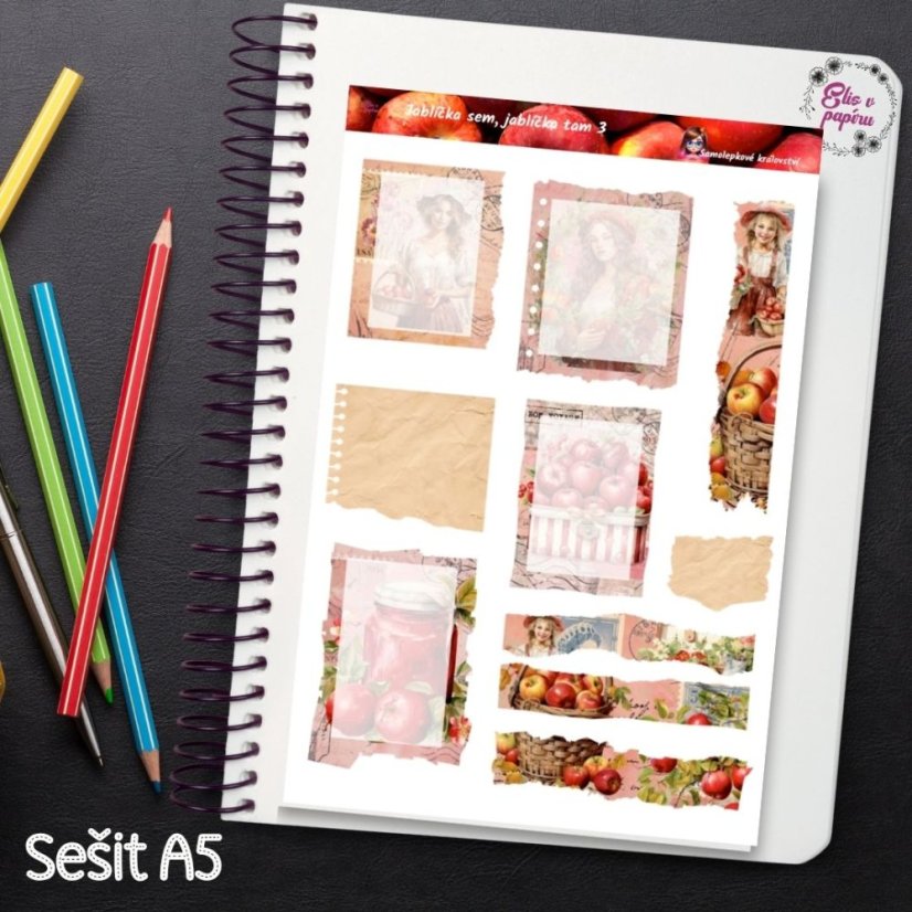Jablíčka sem, jablíčka tam 3 | Samolepky do diáře