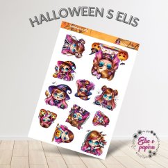 Samolepky zobrazují hravé a roztomilé Halloweenské motivy, jako jsou čarodějnice s růžovými vlasy, strašidla, netopýři a dýně. Každý motiv je barevný a veselý, přináší do Halloweenu lehkost a zábavný prvek.