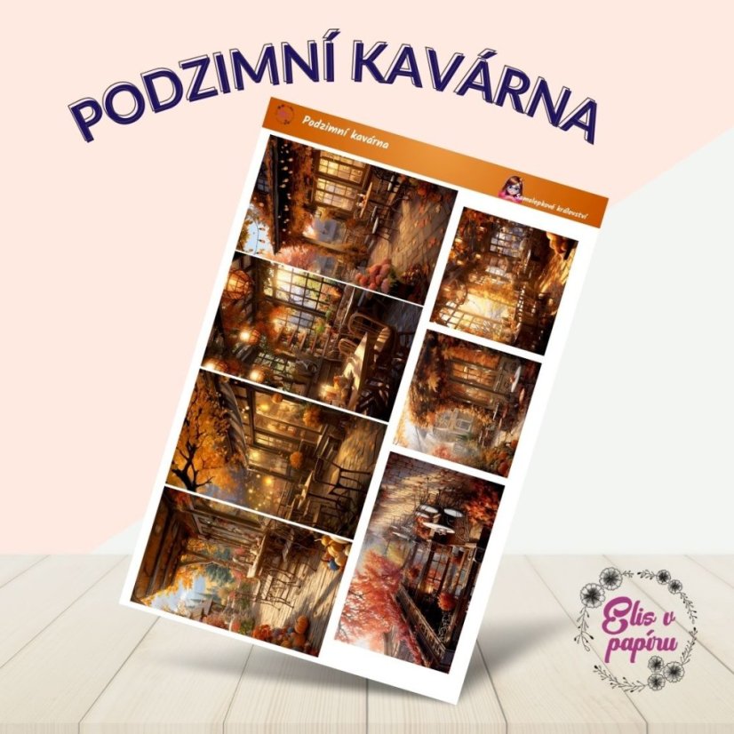 Samolepky s motivy podzimní kavárny – teplé osvětlení, padající listí a klidné kavárenské interiéry. Tyto samolepky přinášejí atmosféru podzimní pohody, kterou si můžeš přenést do svého diáře nebo plánovače. Perfektní pro podzimní chvíle klidu a relaxace s šálkem kávy.
