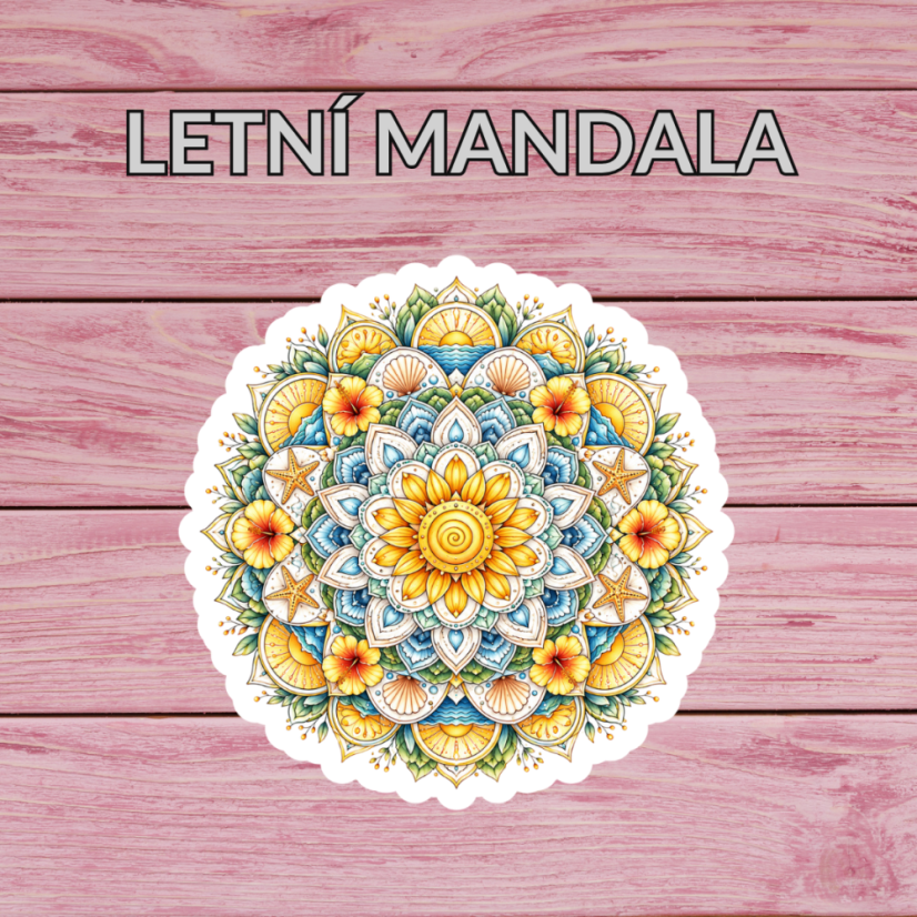 Letní mandala | Maxi kusová samolepka pro diář i scrapbook