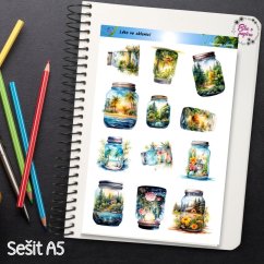 Léto ve sklenici, samolepky do diáře, bujo, plánování, journaling, scrapbooking, deník, diářové samolepky, přírodní, české samolepky. Léto ve sklenici, samolepky do diáře, bujo, plánování, journaling, scrapbooking, deník, diářové samolepky, přírodní, české samolepky.
