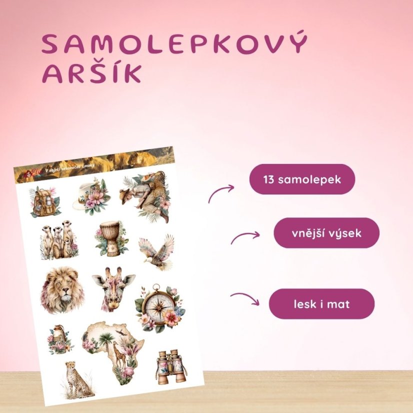 V objetí nekonečné savany | Samolepky do diáře