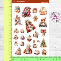 Samolepky do diáře od Elis v papíru s motivy Vánoční pohody