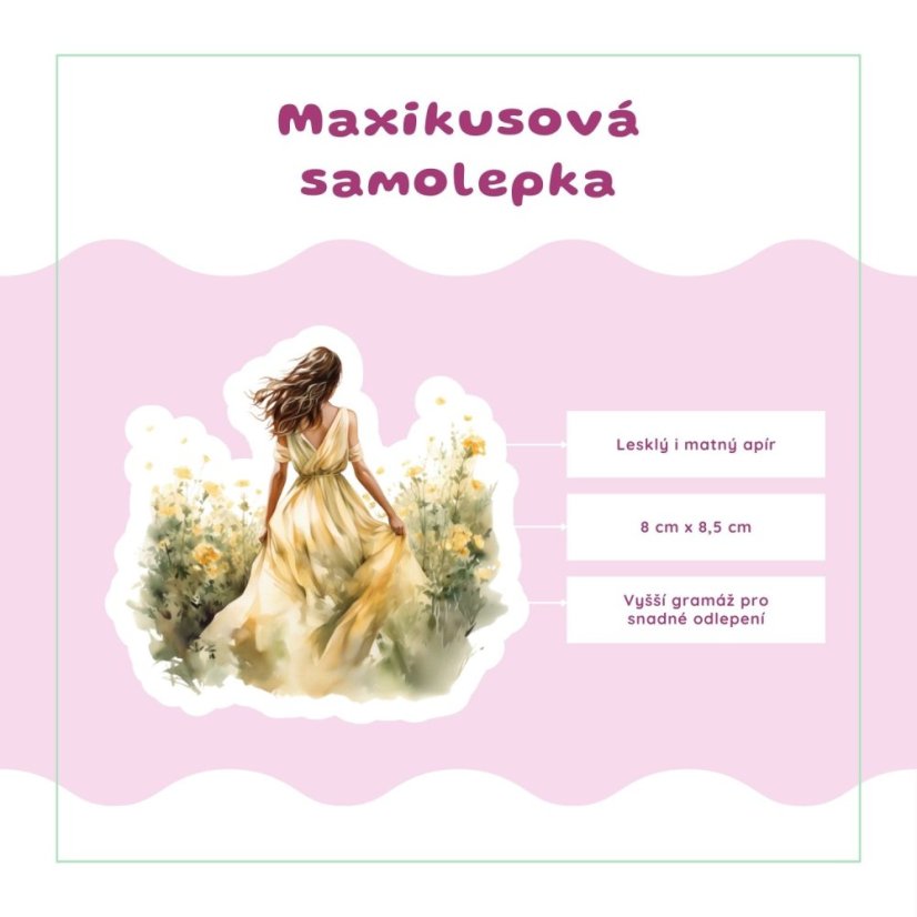 Žena obklopená květinami | Samolepka do diáře