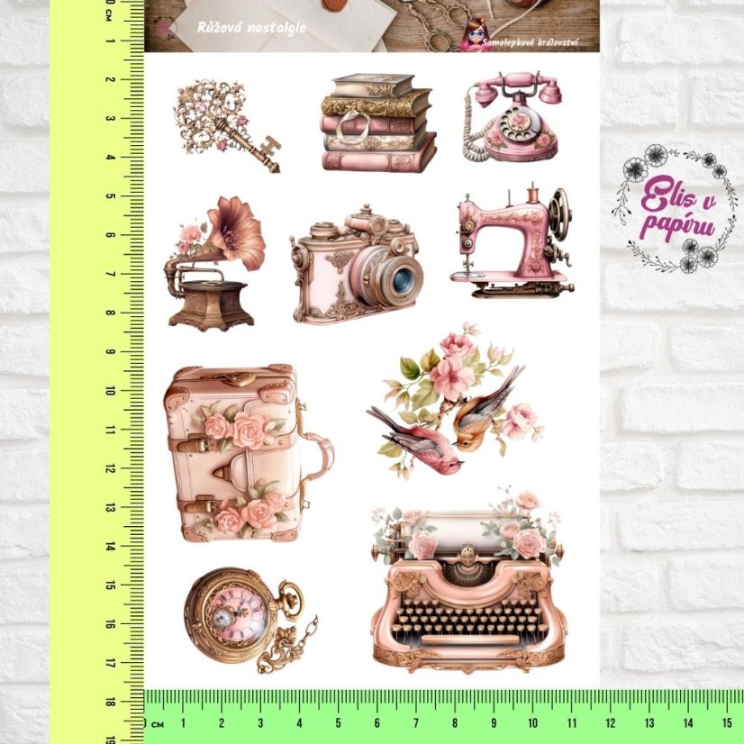 Růžová nostalgie | Samolepky do diáře