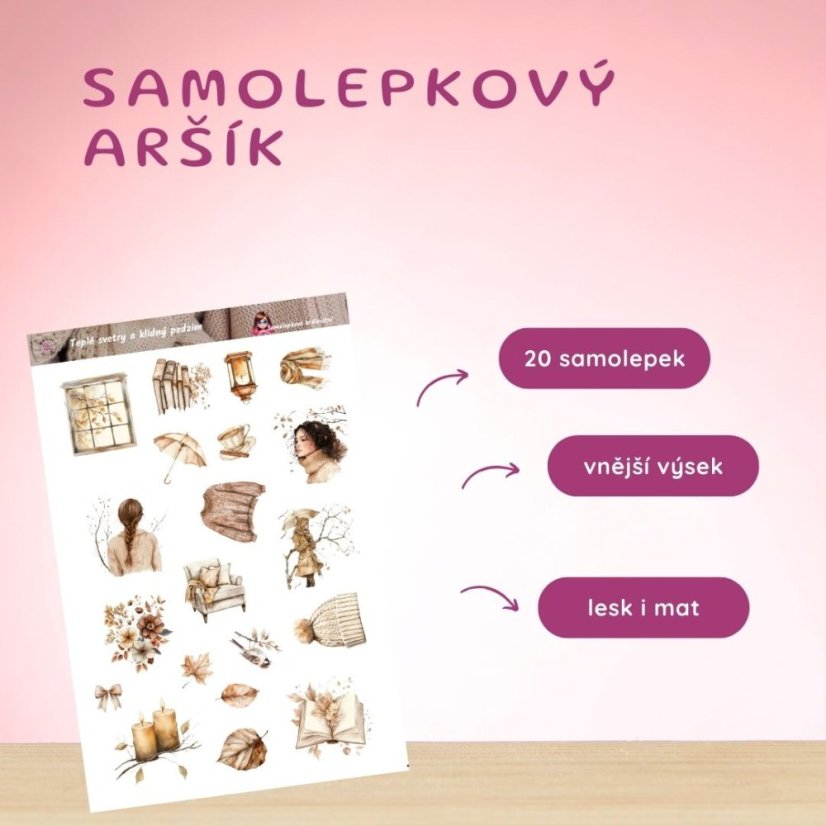 Teplé svetry a klidný podzim | Samolepky do diáře