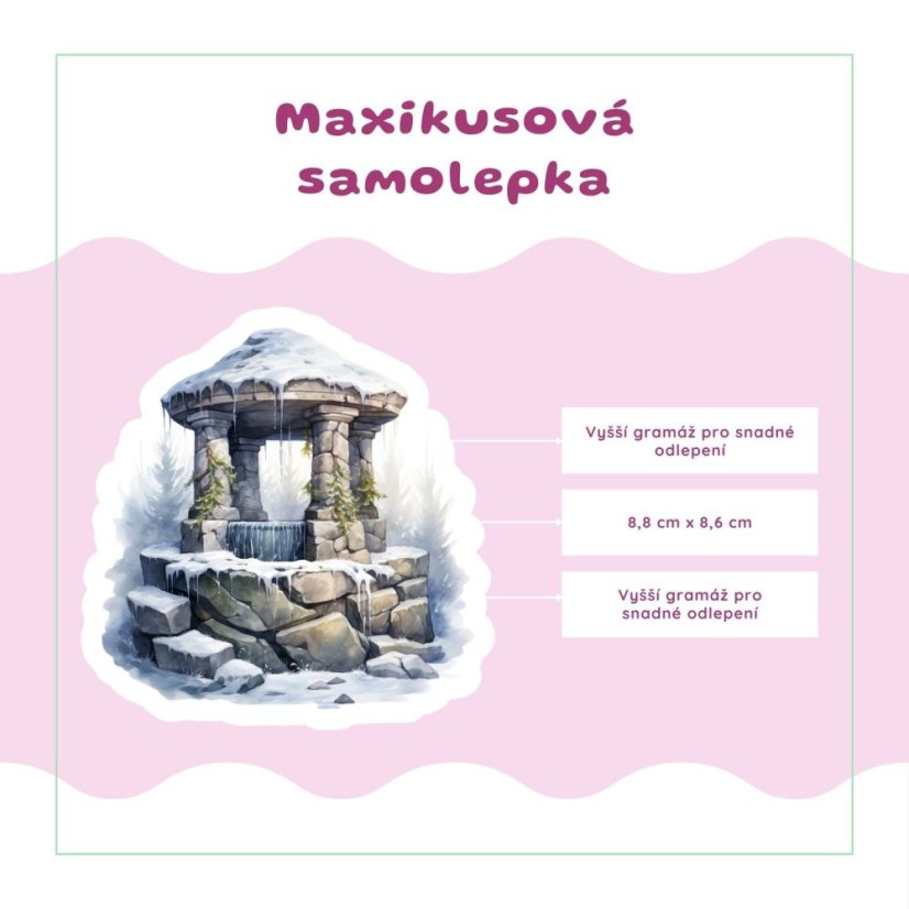 Zasněžená studna | Samolepka do diáře