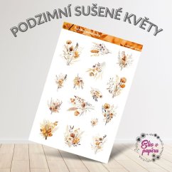 Jemné podzimní samolepky s motivy sušených květů. Ideální pro diář, bujo nebo scrapbook, které přinesou do tvého plánování eleganci a klid podzimní přírody.