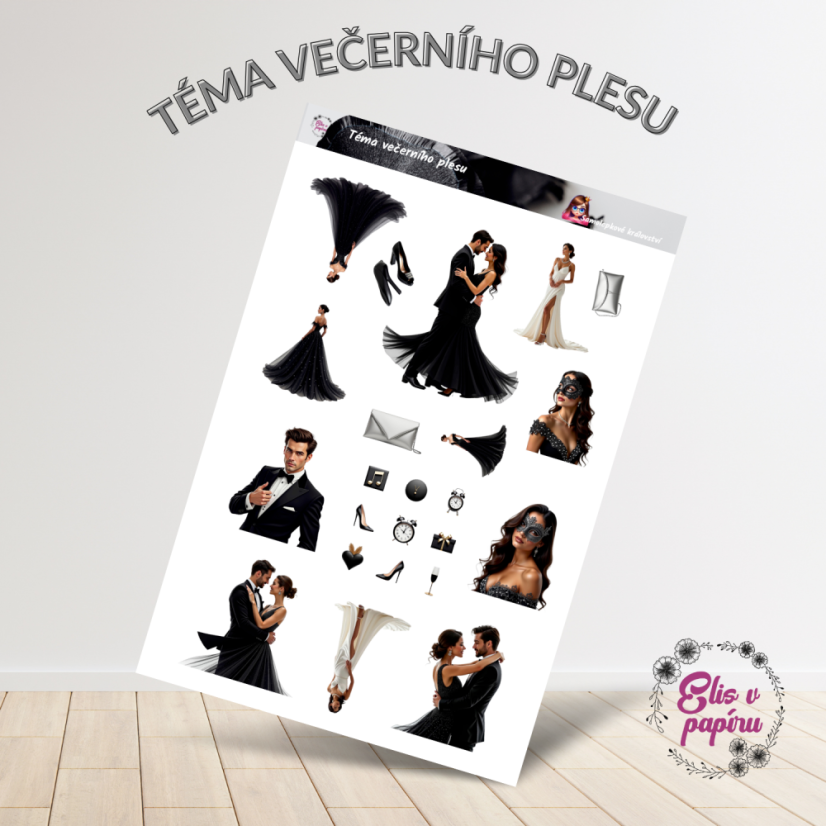 Téma večerního plesu | Samolepky do diáře