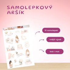 Jemné samolepky pro milovnice plánování – knihy, káva, diářové momenty v pastelových tónech!