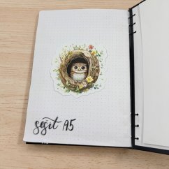 Sovička v dutině stromu | Samolepka do diáře