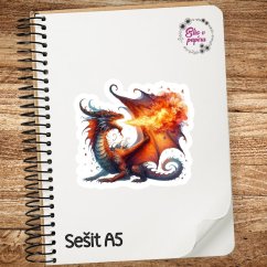 Velká samolepka fantasy draka od Elis v papíru