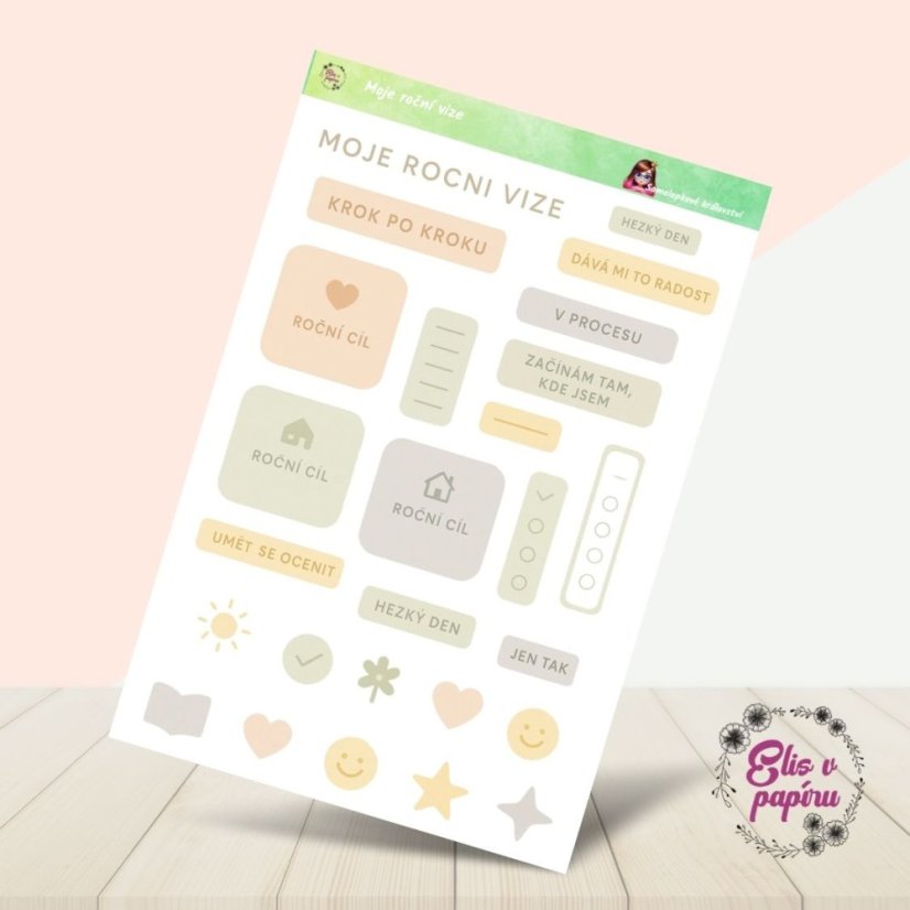 Moje roční vize | Samolepky do diáře
