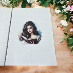 Dívka s knížkou | Maxi kusová samolepka pro diář i scrapbook