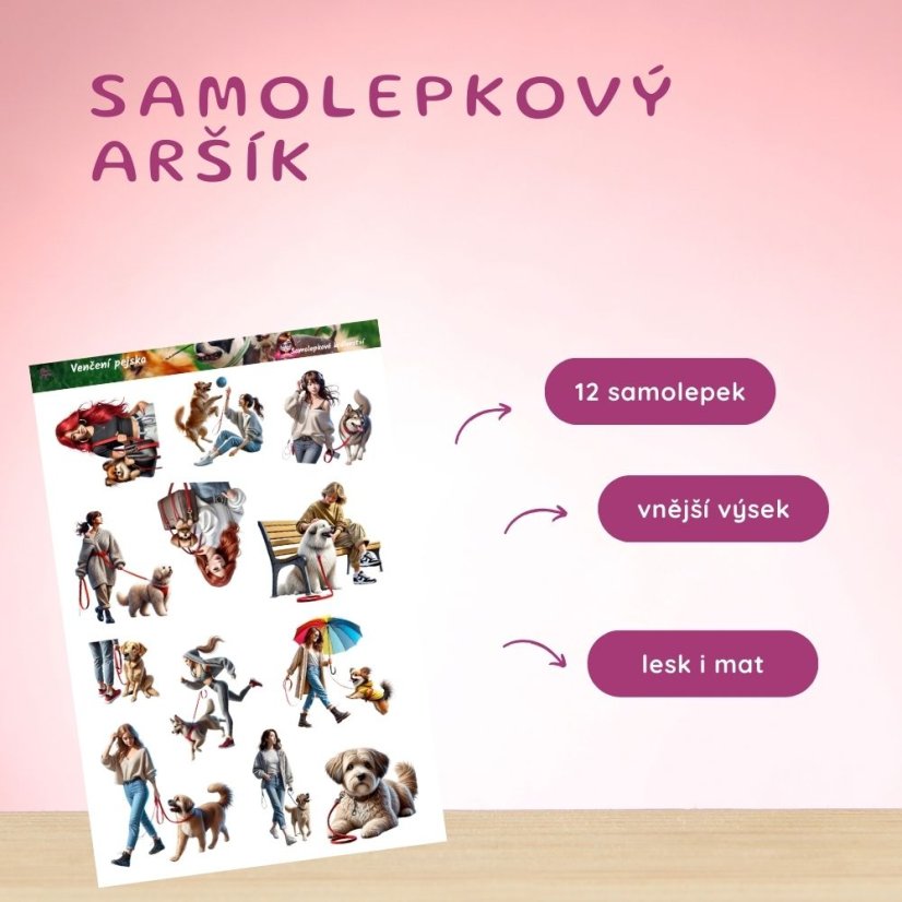 Venčení pejska | Samolepky do diáře