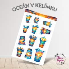 Oceán v kelímku | Samolepky do diáře