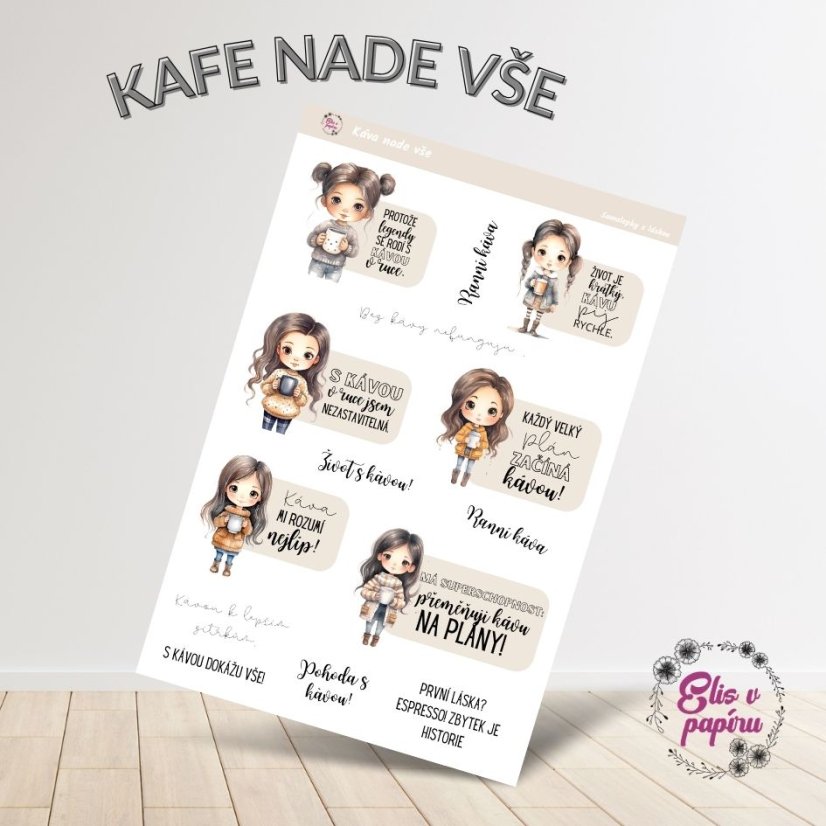 Vtipné české samolepky nejen do diáře od Elis v papíru