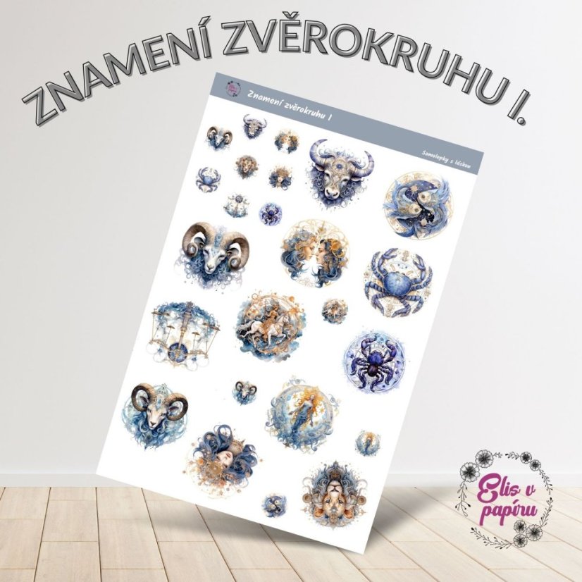 Samolepky do diáře od Elis v papíru s motivem horoskopu a znamení zvěrokruhu