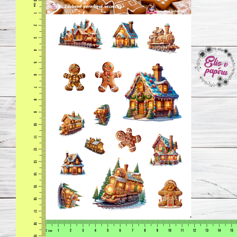 Zdobené perníkové vesničky | Samolepky do diáře