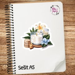 Samolepka "Relax u svíčky", pastelové barvy, relaxační motiv, diářové samolepky, plánování, bujo, samolepky na scrapbook.