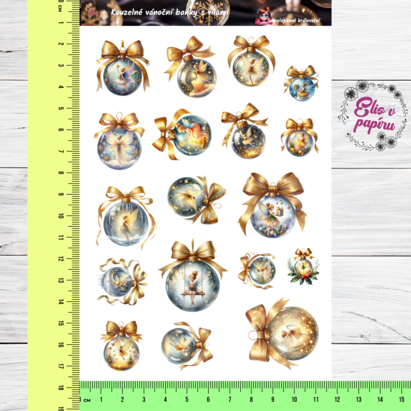 Kouzelné vánoční baňky s vílami | Samolepky do diáře