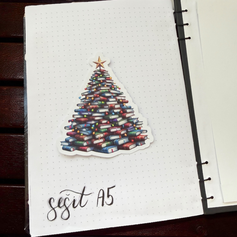 Knižní vánoční stromeček | Samolepky do diáře