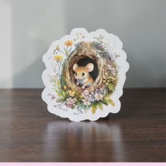 Zvědavá myška | Samolepka do diáře