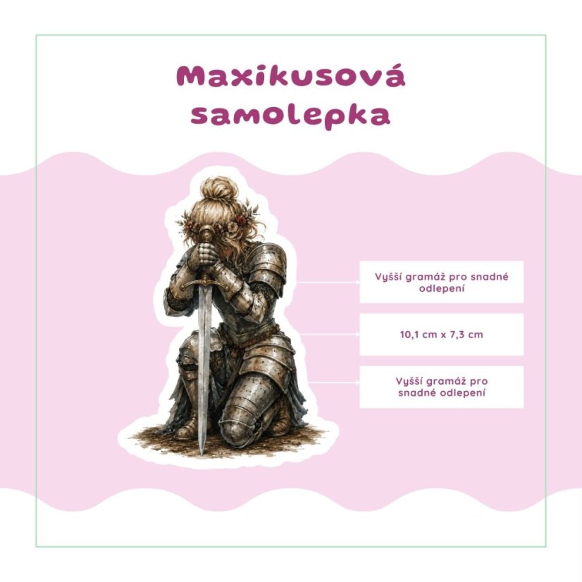 Síla rytířky | Maxi kusová samolepka pro diář i scrapbook