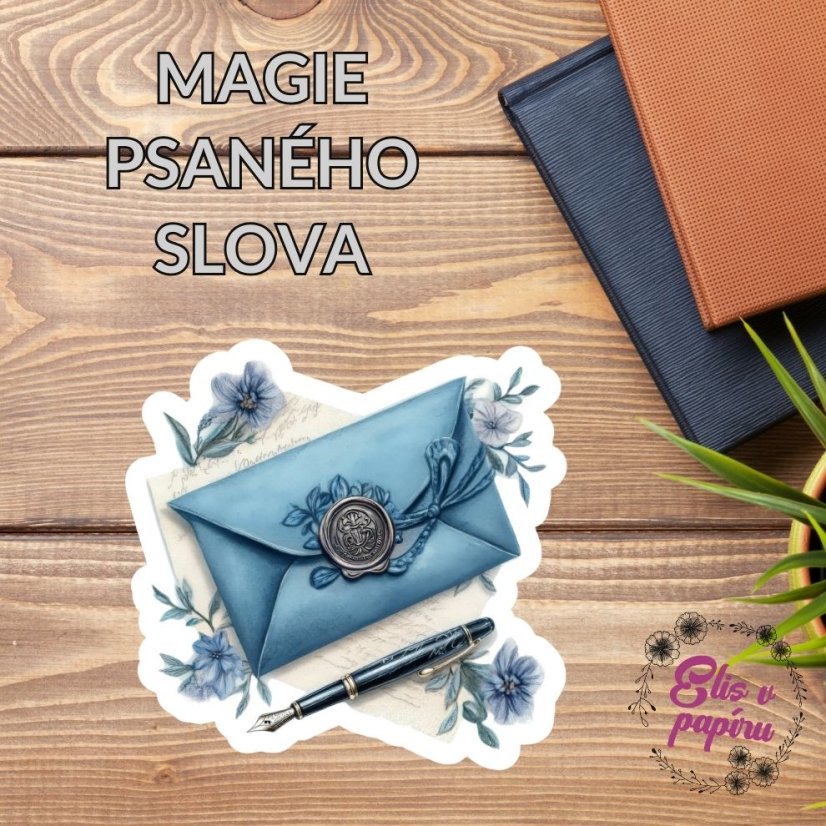 Magie psaného slova | Maxi kusová samolepka pro diář i scrapbook