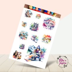 Stylová zima na horách | Samolepky do diáře