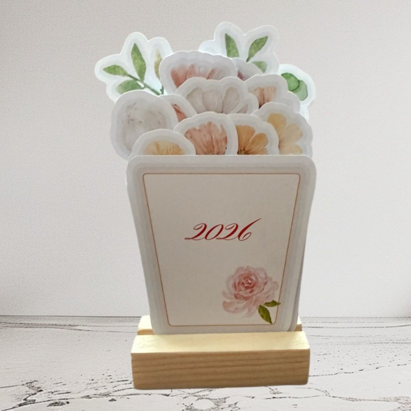 Kytičkový kalendář na rok 2026 | Malý stolní kalendáříček