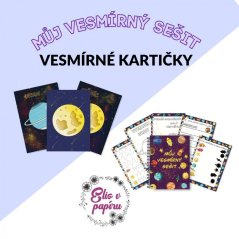 Sada vesmírných kartiček a vesmírného sešitu