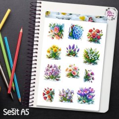 Květy mezi vločkami | Samolepky do diáře