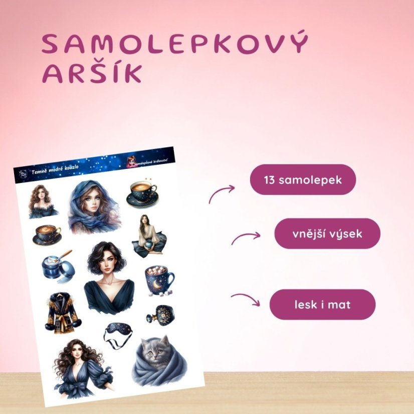 Temně modré kouzlo | Samolepky do diáře