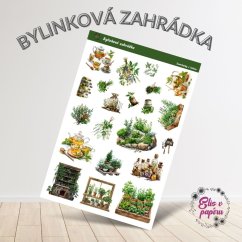 Samolepky do diáře s motivem bylinek a bylinkové zahrádky od Elis v papíru.