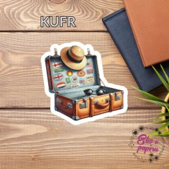 Kufr | Maxi kusová samolepka pro diář i scrapbook