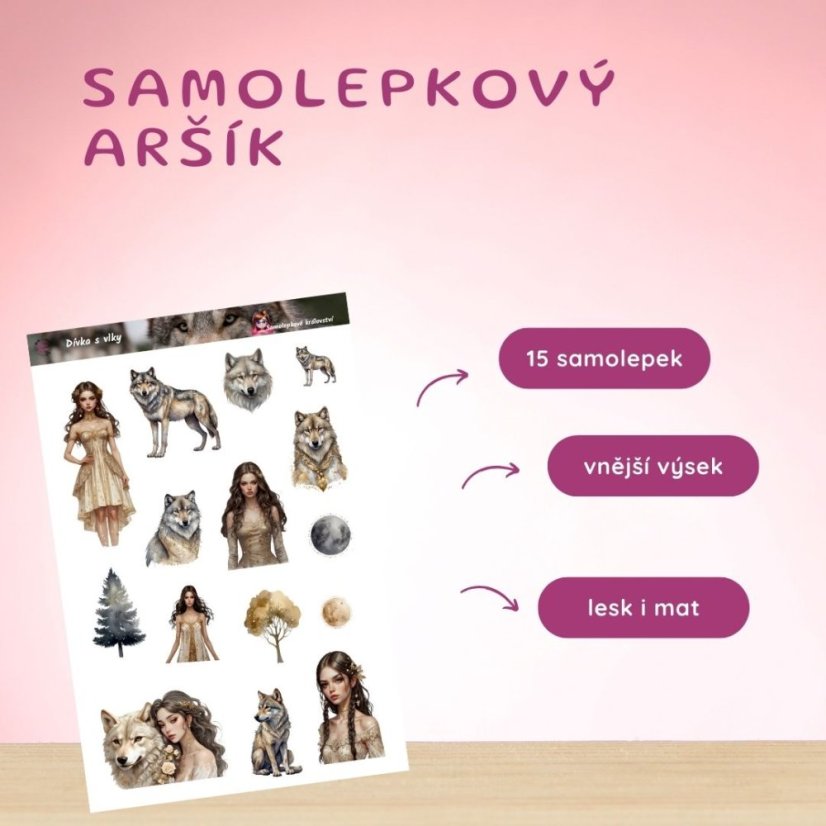 Dívka s vlky | Samolepky do diáře