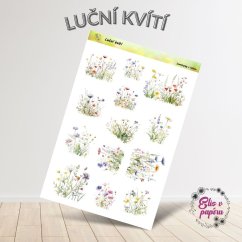 Samolepky do diáře, luční kvítí, bujo, plánování, journaling, scrapbook, diářové samolepky, květiny, příroda, české samolepky.