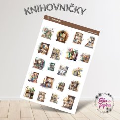 Samolepky do diáře od Elis v papíru s motivem knihoven