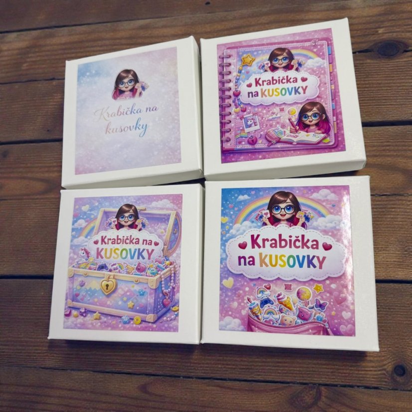 Krabička na velké i malé kusové samolepky