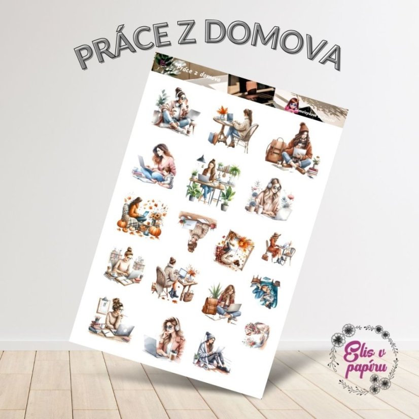 Práce z domova | Samolepky do diáře