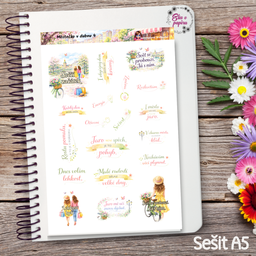 Městečko v dubnu | Měsíční samolepkový kit | 2026