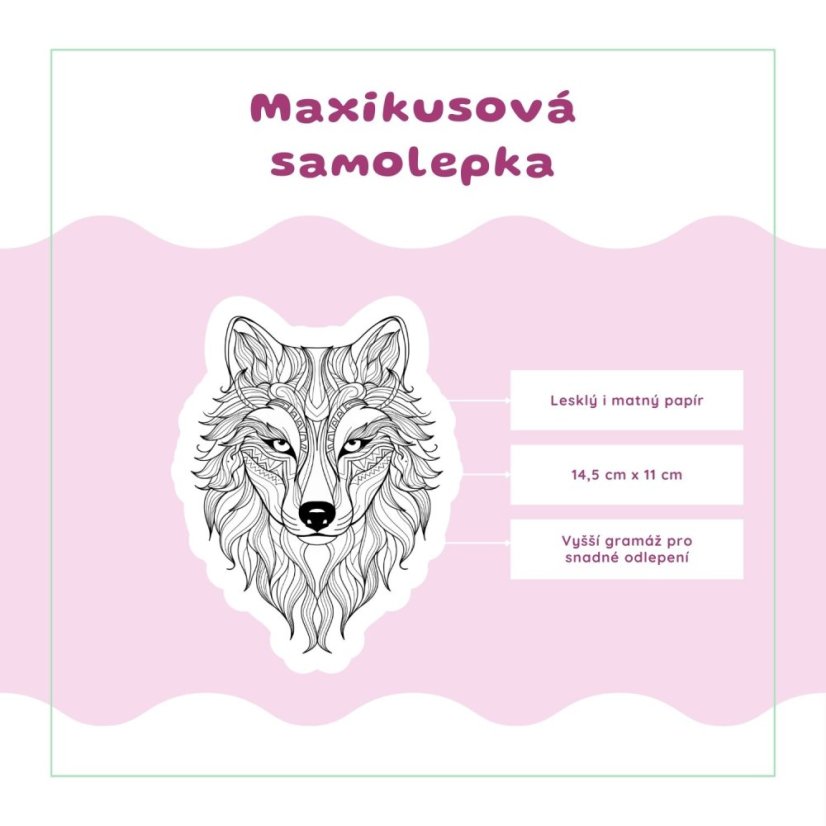 Síla vlčího pohledu | Omalovánka | Velká vybarvovací samolepka