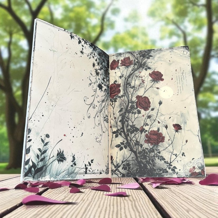 Vintage sešit Gotická růže