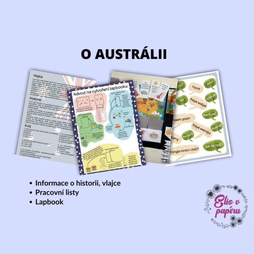 Cesta kolem světa do Austrálie - komplexní materiál plný pracovních listů, receptů, informací a nechybí i venkovní stezka