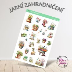 Samolepkový aršík s motivy zahradničení na jarní zahradě od Elis v papíru. Samolepkový aršík s motivy zahradničení na jarní zahradě od Elis v papíru.