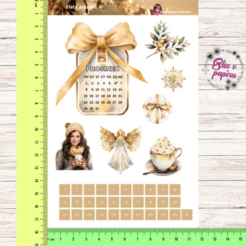 Zlatý prosinec | Samolepky do diáře | 2025