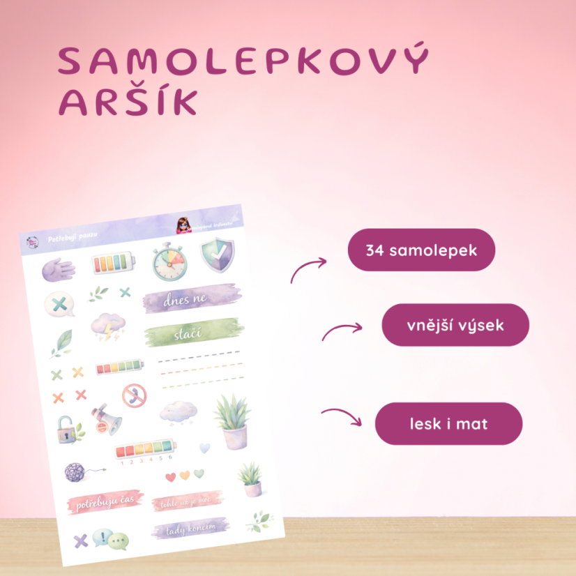 Potřebuji pauzu | Samolepky do diáře | Limitka