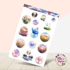 Květinové světy v bublinách | Samolepky do diáře