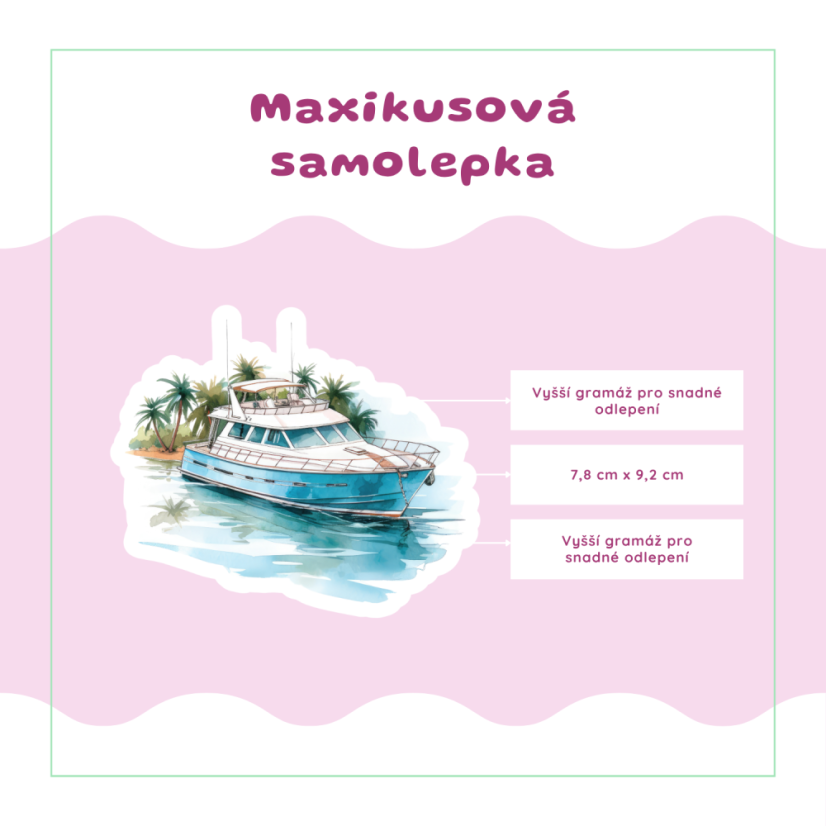 Letní plavba | Maxi kusová samolepka pro diář i scrapbook